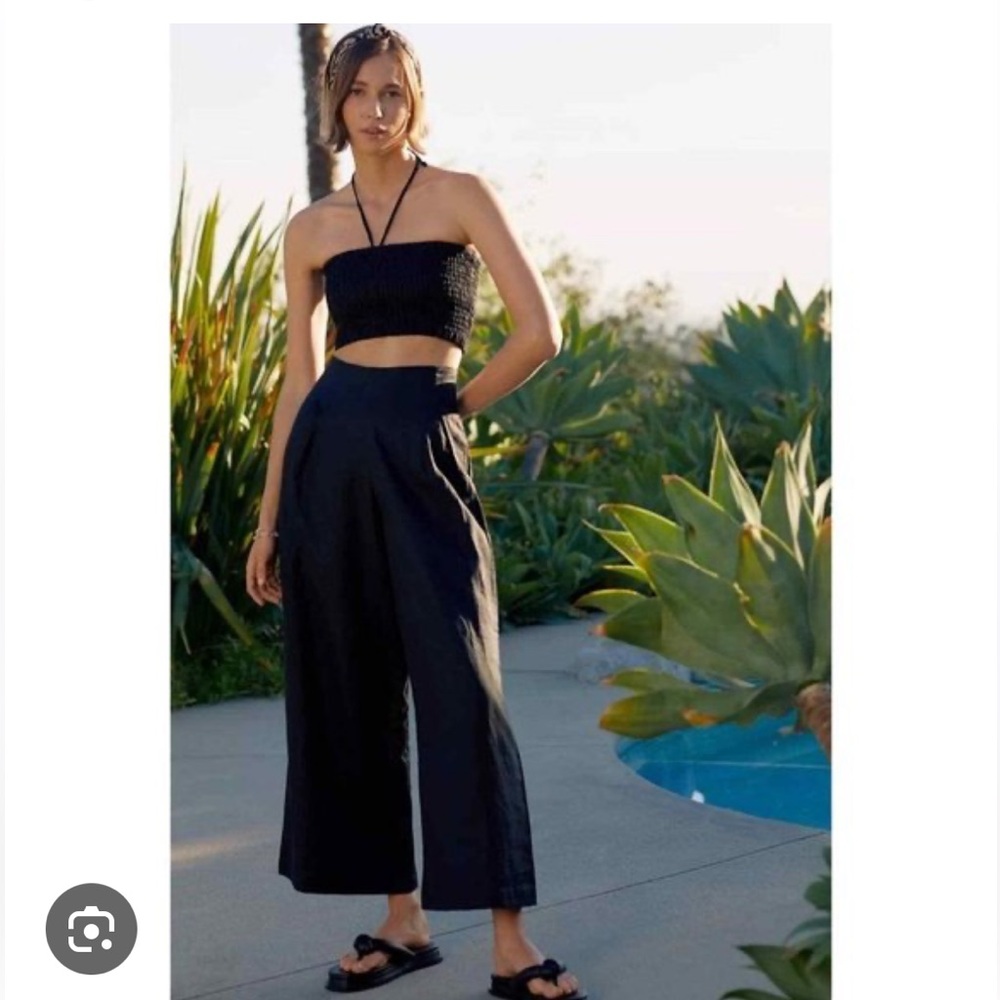 Linen Pant/ Smocked Top Set